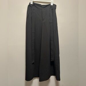 NWT UOOZEE Mega Flare Black Trousers W/ Belt Size L